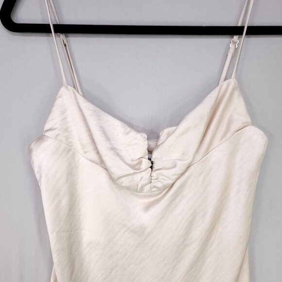 Princess Polly Satin Slip Mini Dress Size 6 Womens Champagne Spaghetti Strap - Picture 4 of 11